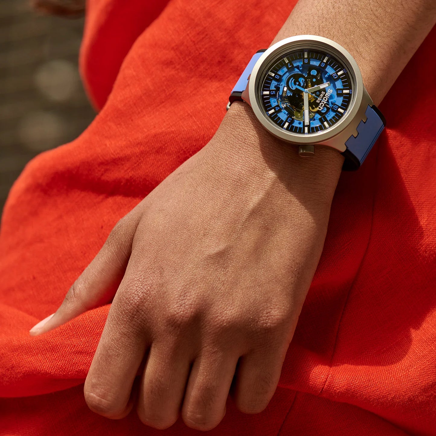 RELOJ SWATCH BIG BOLD AZURE BLUE DAZE SB07S106