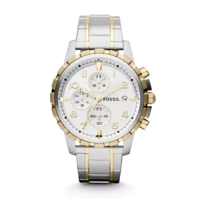 RELOJ HOMBRE FOSSIL FS4795 CUARZO DORADO Y PLATEADO