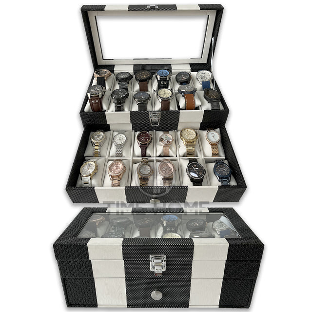 ORGANIZADOR DE RELOJES ESTUCHE RELOJERA DE LUJO 24 PUESTOS
