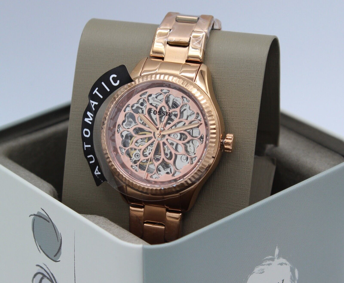 RELOJ FOSSIL AUTOMATICO DAMA BQ3754 ORO ROSA