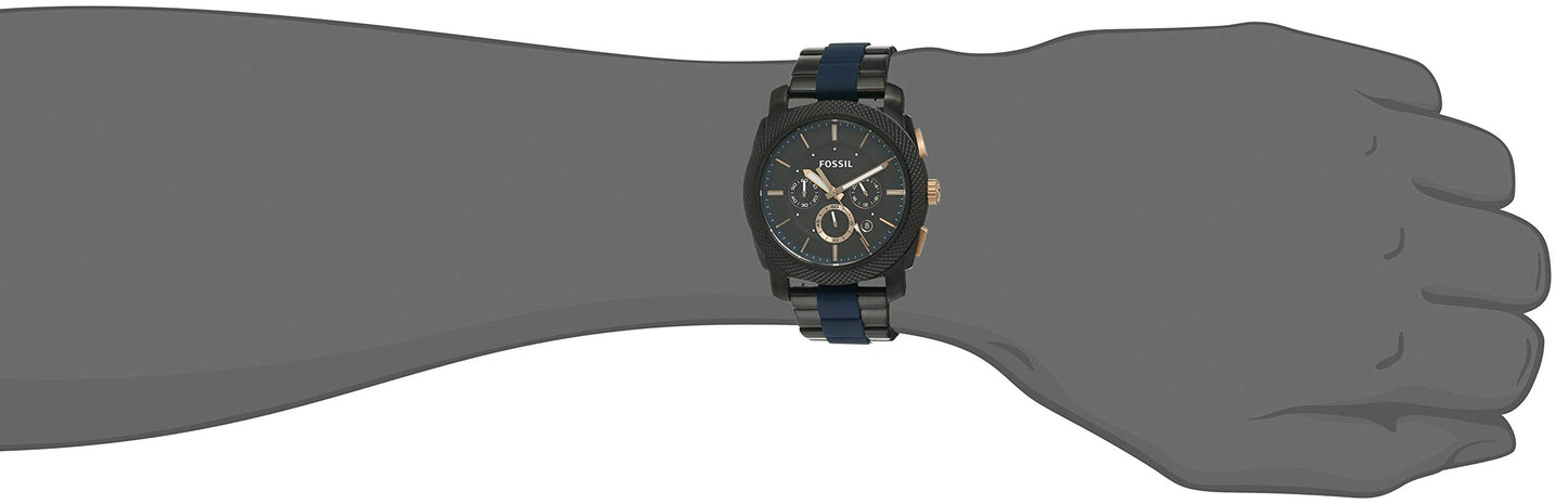 RELOJ FOSSIL MACHINE FS5164 ACERO NEGRO Y AZUL