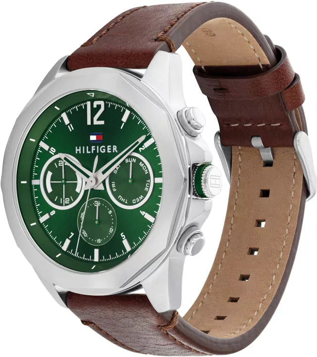 RELOJ TOMMY CABALLERO 1792064 CUERO TABLERO VERDE
