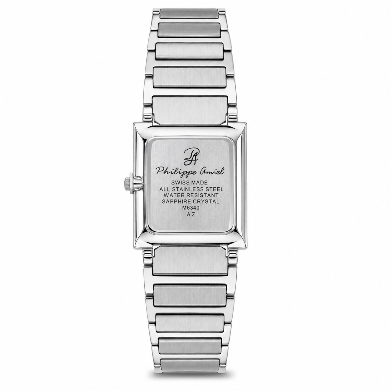 Philippe Amiel M6340 AZ Reloj para Hombre Acero Inoxidable Plateado Rectangular