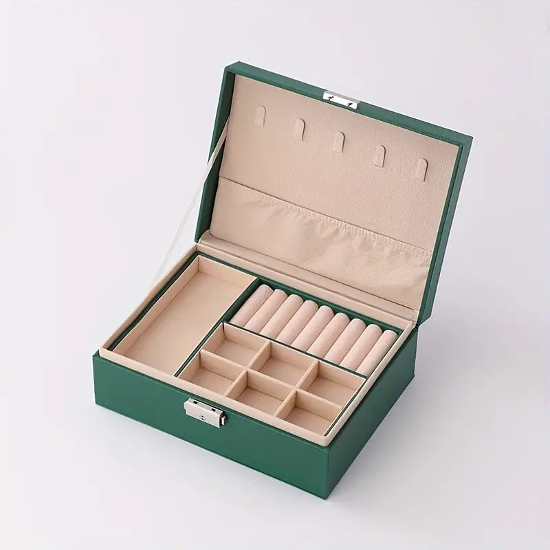 ESTUCHE ORGANIZADOR DE JOYAS ELEGANTE CON LLAVE