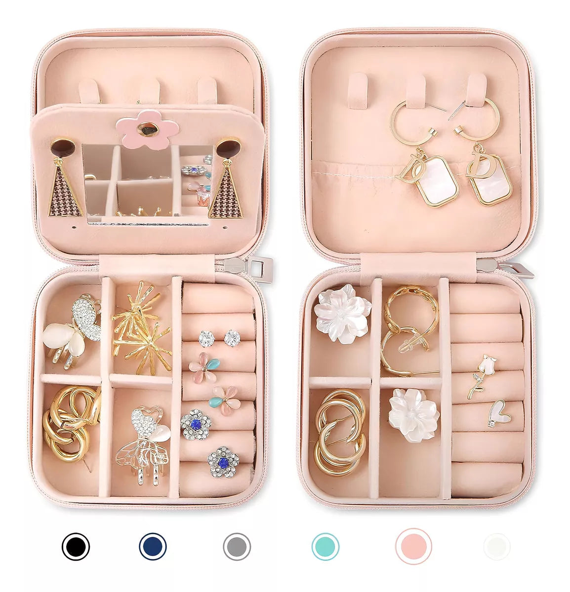 MINI ORGANIZADOR JOYAS ESTUCHE JOYERO ARETES ANILLOS VIAJE