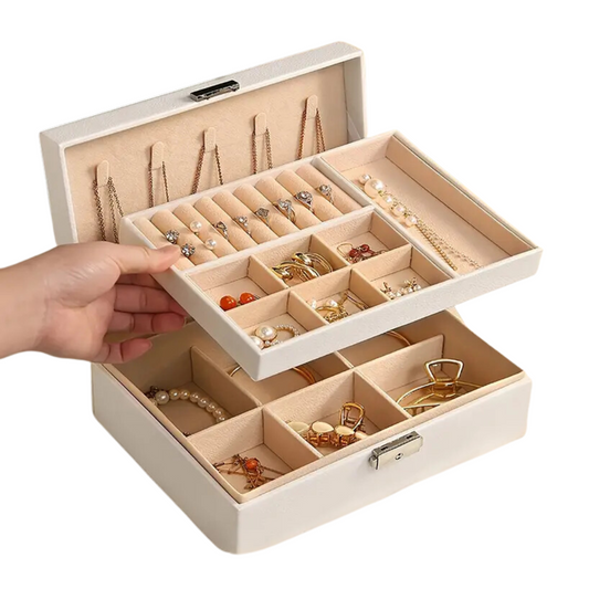 ESTUCHE ORGANIZADOR DE JOYAS ELEGANTE CON LLAVE