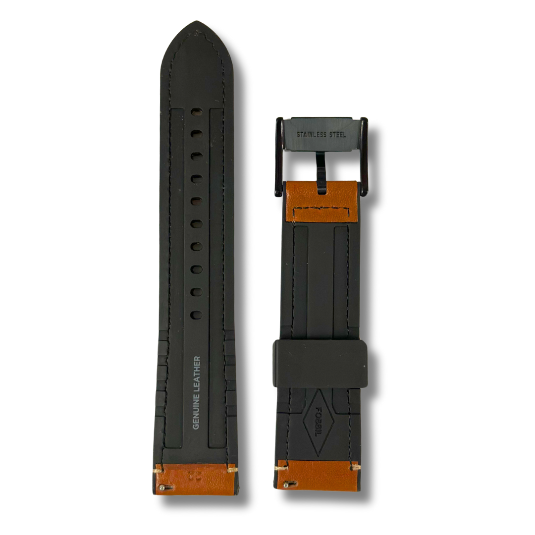 PULSO PARA RELOJ FOSSIL 22 MM CUERO Y SILICONA