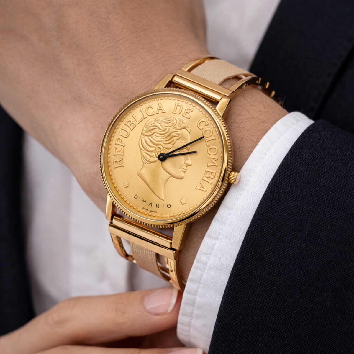 RELOJ D'MARIO ZE3188 BICENTENARIO HOMBRE ACERO