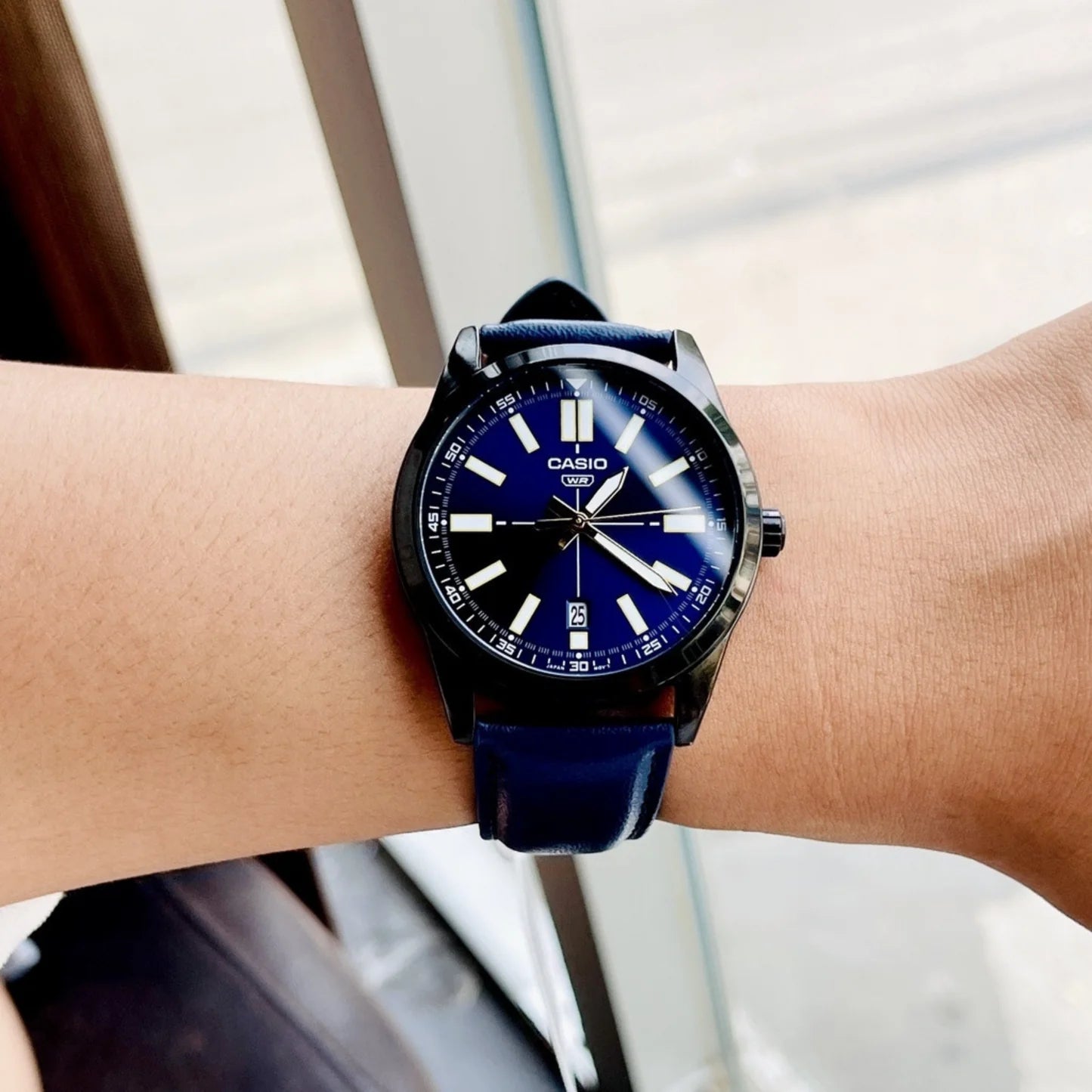 RELOJ CASIO MTP-VD02BL-2E HOMBRE CUERO AZUL