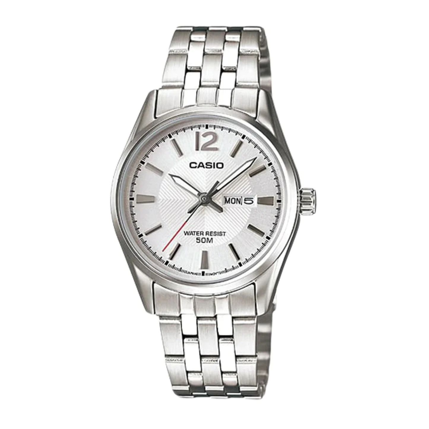 RELOJ CASIO  LTP-1335D-7A MUJER ACERO DOBLE CALENDARIO
