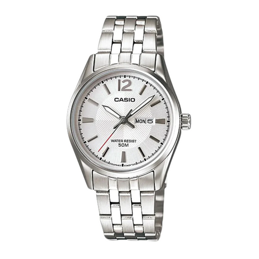 RELOJ CASIO  LTP-1335D-7A MUJER ACERO DOBLE CALENDARIO