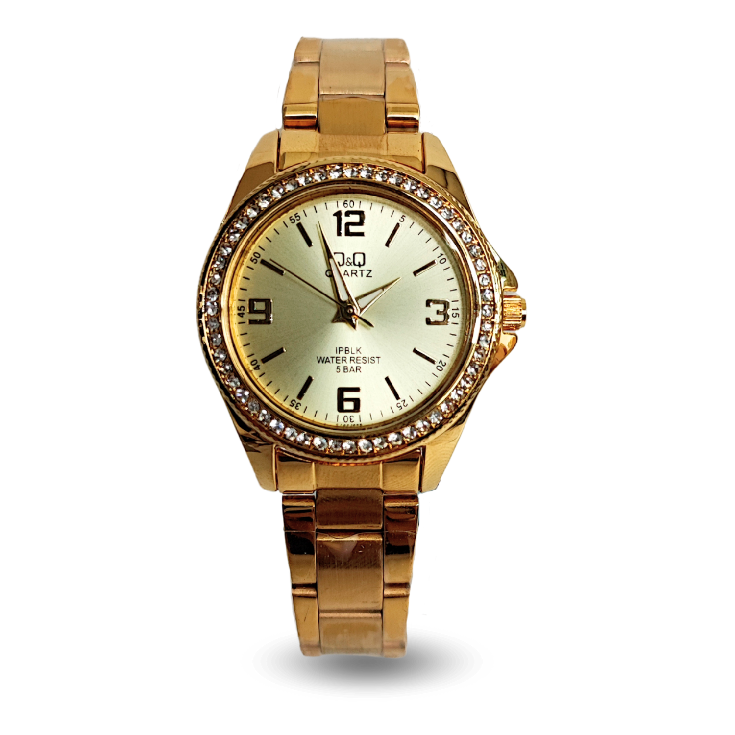 RELOJ QYQ MUJER DORADO ACERO PIEDRAS Time Home