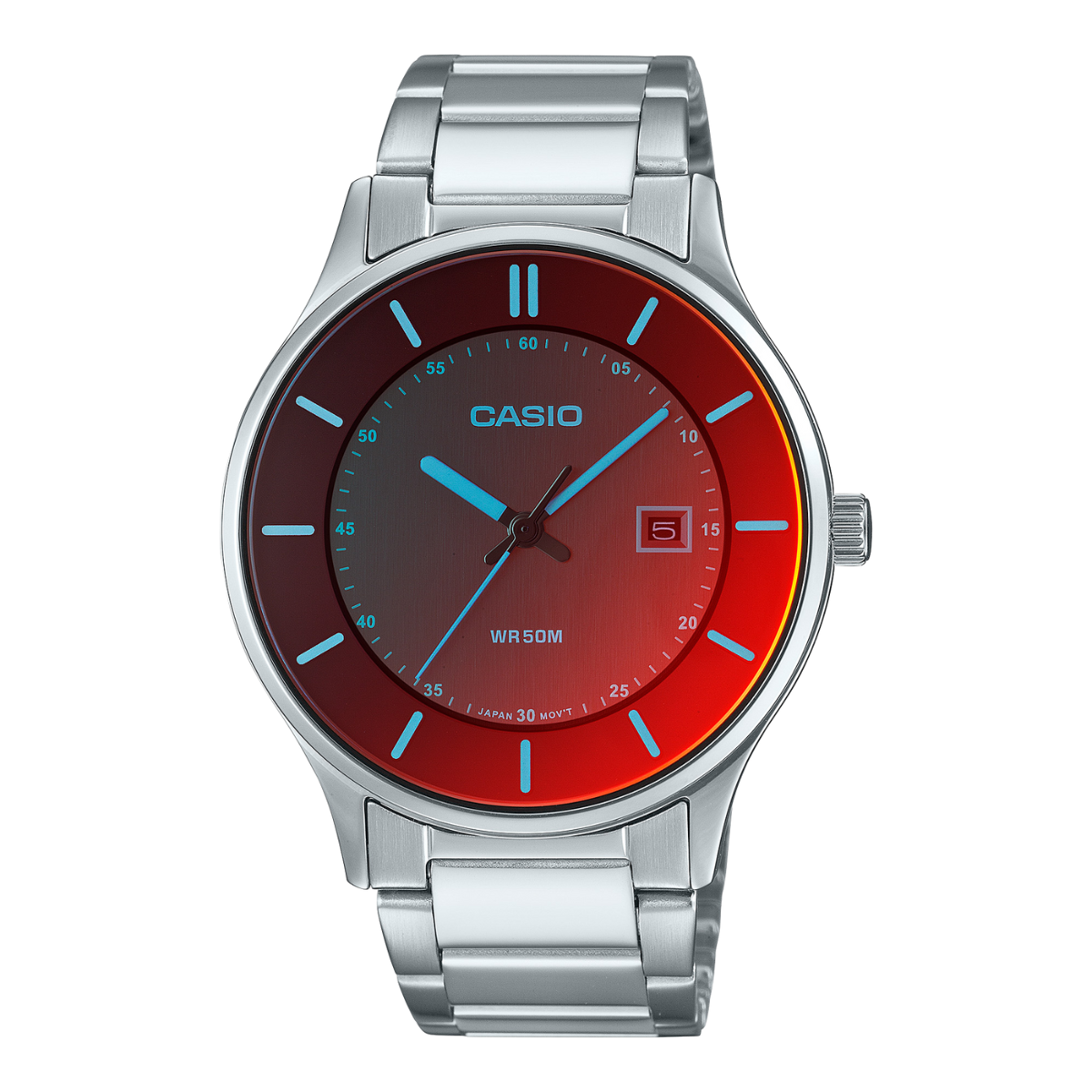 RELOJ CASIO MTP-E605D-1E ACERO TABLERO TORNASOL