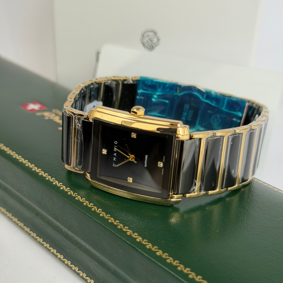 RELOJ D'MARIO CS5150L DAMA CERAMICA NEGRO DORADO