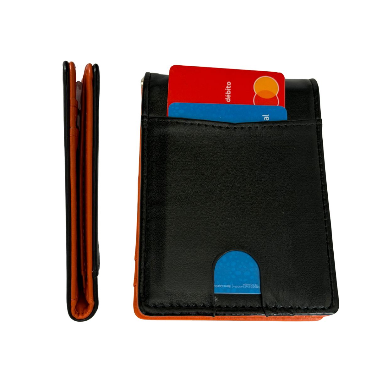 Billetera Slim con Bloqueo RFID y Clip Metálico — Tarjetero Bifold para Hombre