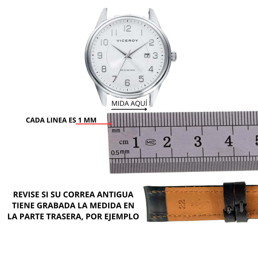 PULSO CORREA PARA RELOJ EN CUERO GENERICO 22 MM