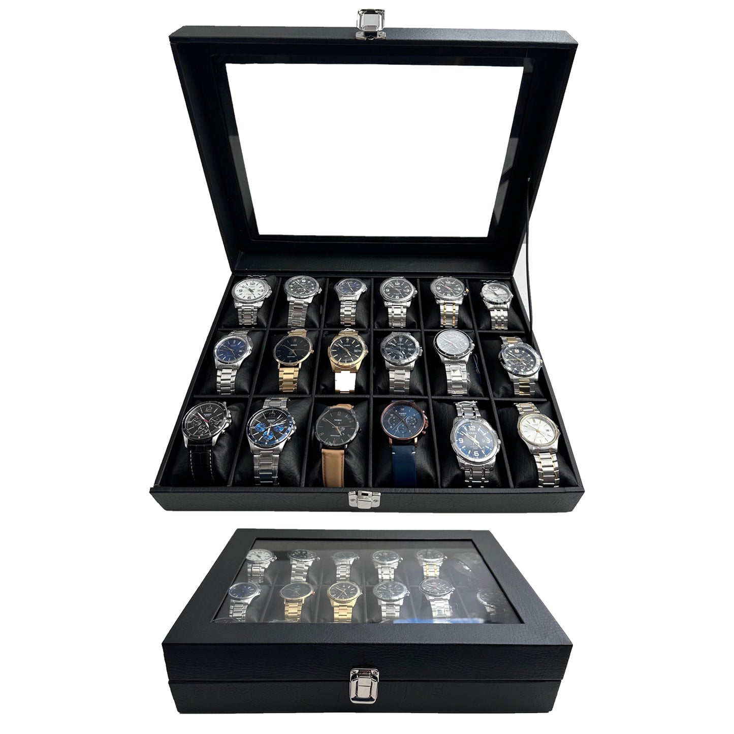 ESTUCHE ORGANIZADOR DE 18 PUESTOS PARA RELOJ