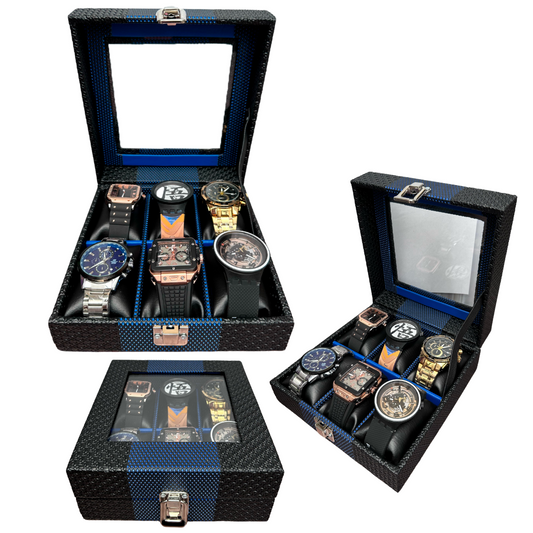 ORGANIZADOR DE RELOJES ESTUCHE RELOJERA DE LUJO 6 PUESTOS