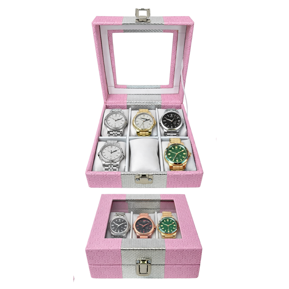ORGANIZADOR DE RELOJES ESTUCHE RELOJERA DE LUJO 6 PUESTOS