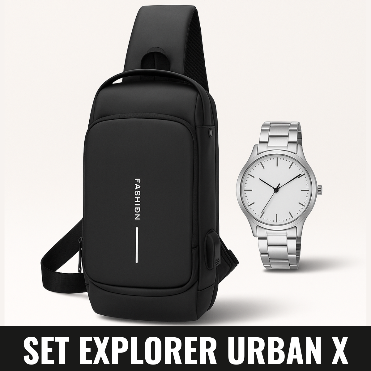 Set Explorer Urban X – Bolso + Reloj para Hombre