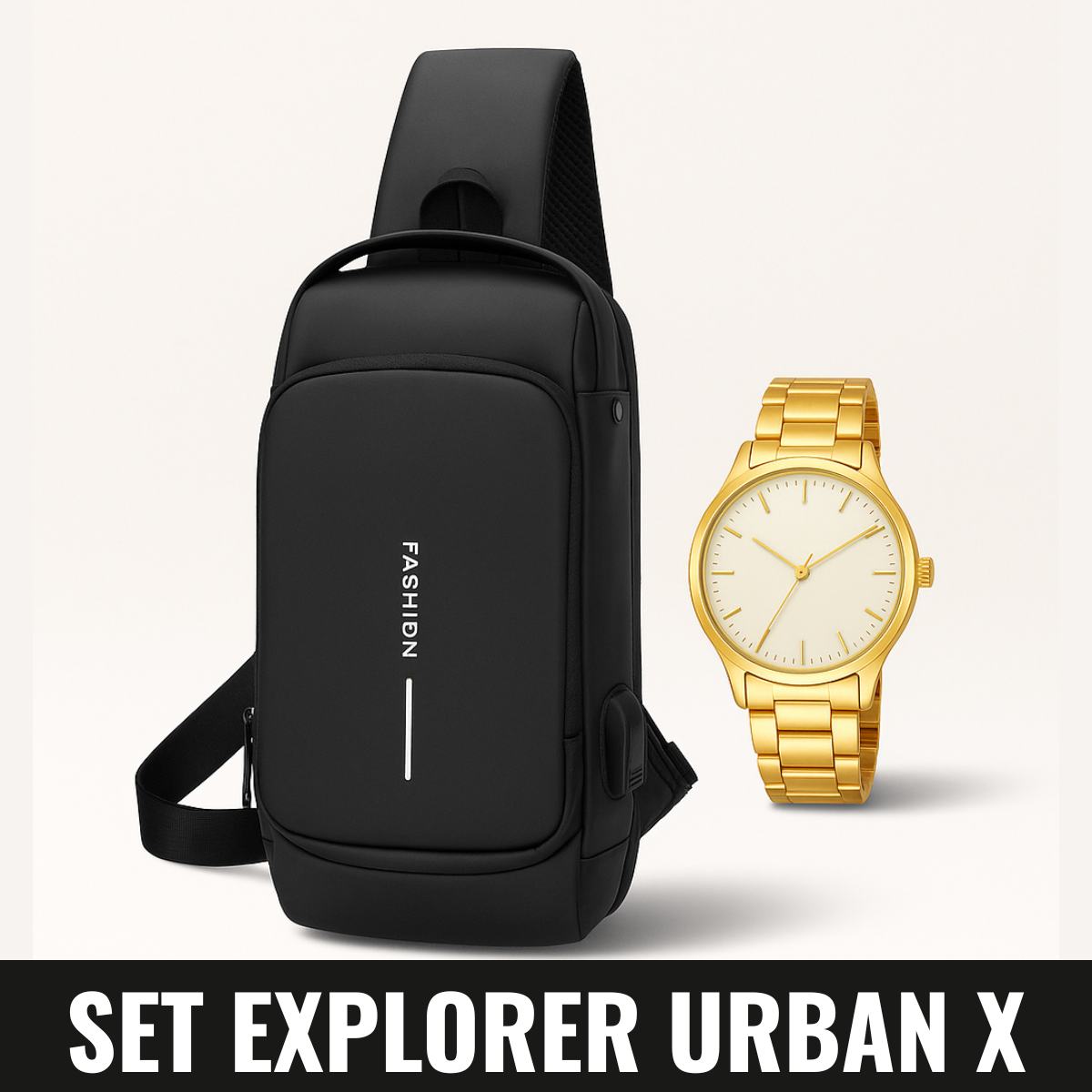 Set Explorer Urban X – Bolso + Reloj para Hombre