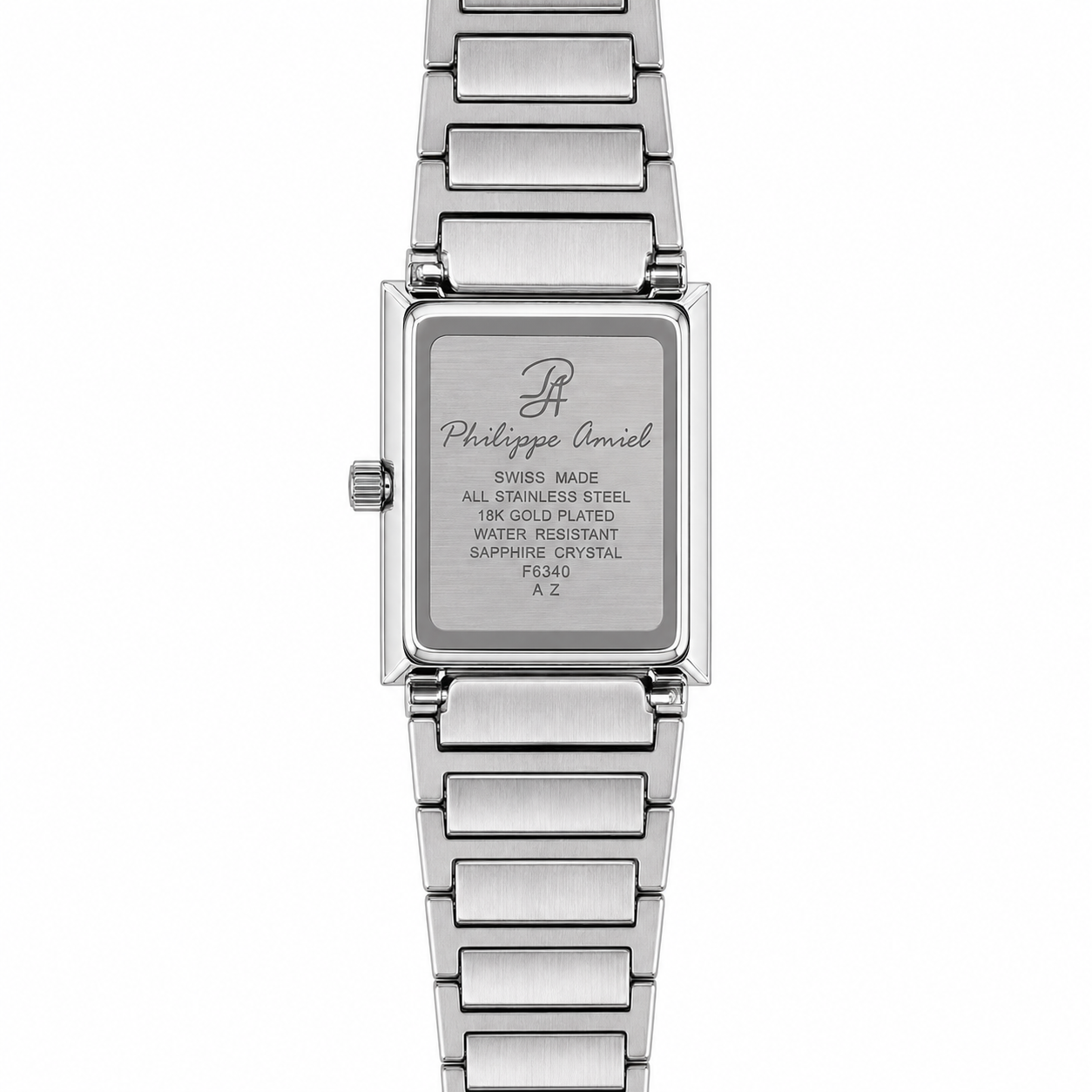 Philippe Amiel F6340 Reloj para Mujer Acero Inoxidable Plateado Rectangular