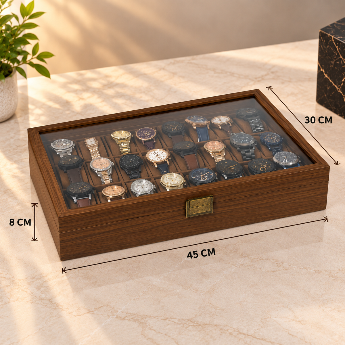 ESTUCHE DE MADERA PREMIUM PARA 24 RELOJES