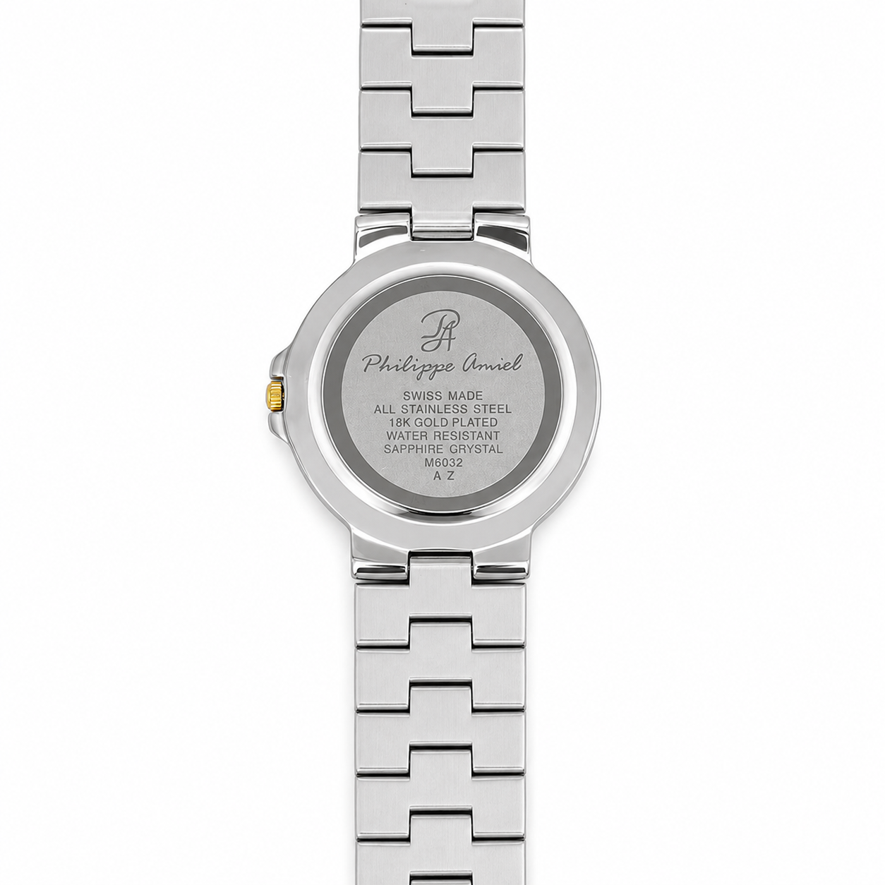 Philippe Amiel M6032 AZ Reloj para Hombre Acero Inoxidable Plateado con Cristal de Zafiro