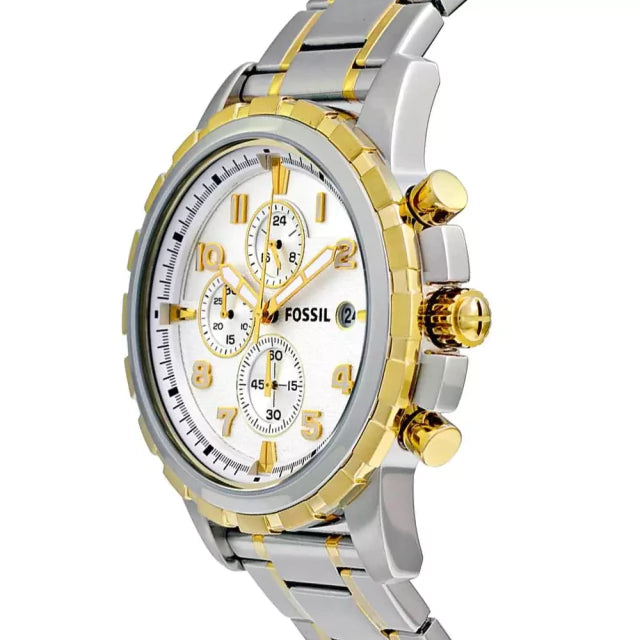 RELOJ HOMBRE FOSSIL FS4795 CUARZO DORADO Y PLATEADO