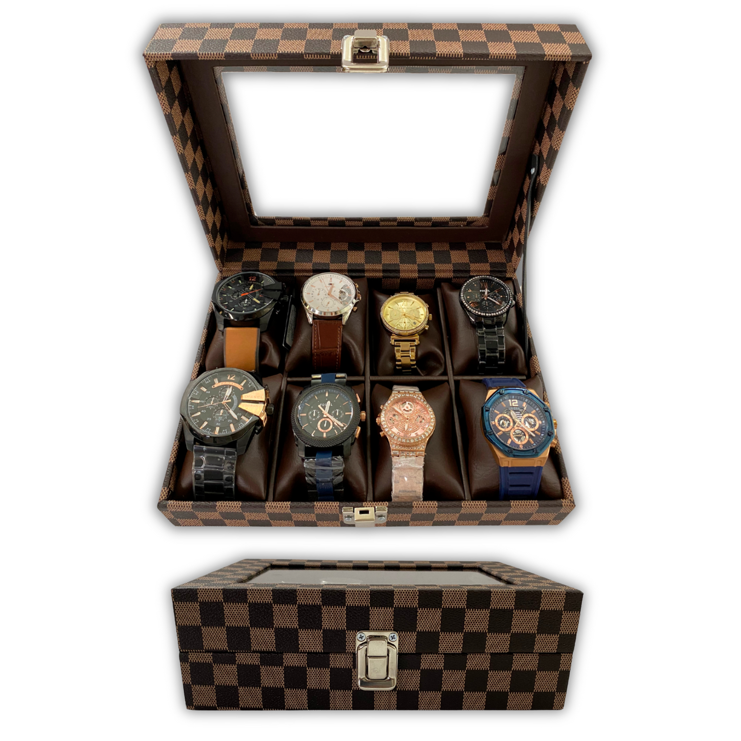 ORGANIZADOR DE RELOJES ESTUCHE RELOJERA DE LUJO 8 PUESTOS