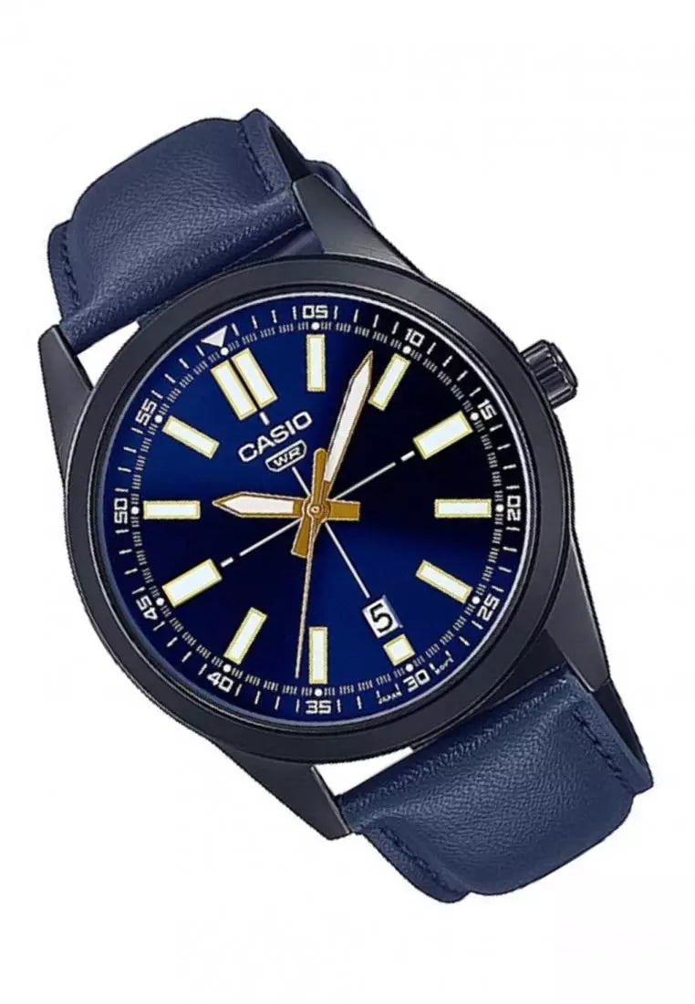RELOJ CASIO MTP-VD02BL-2E HOMBRE CUERO AZUL