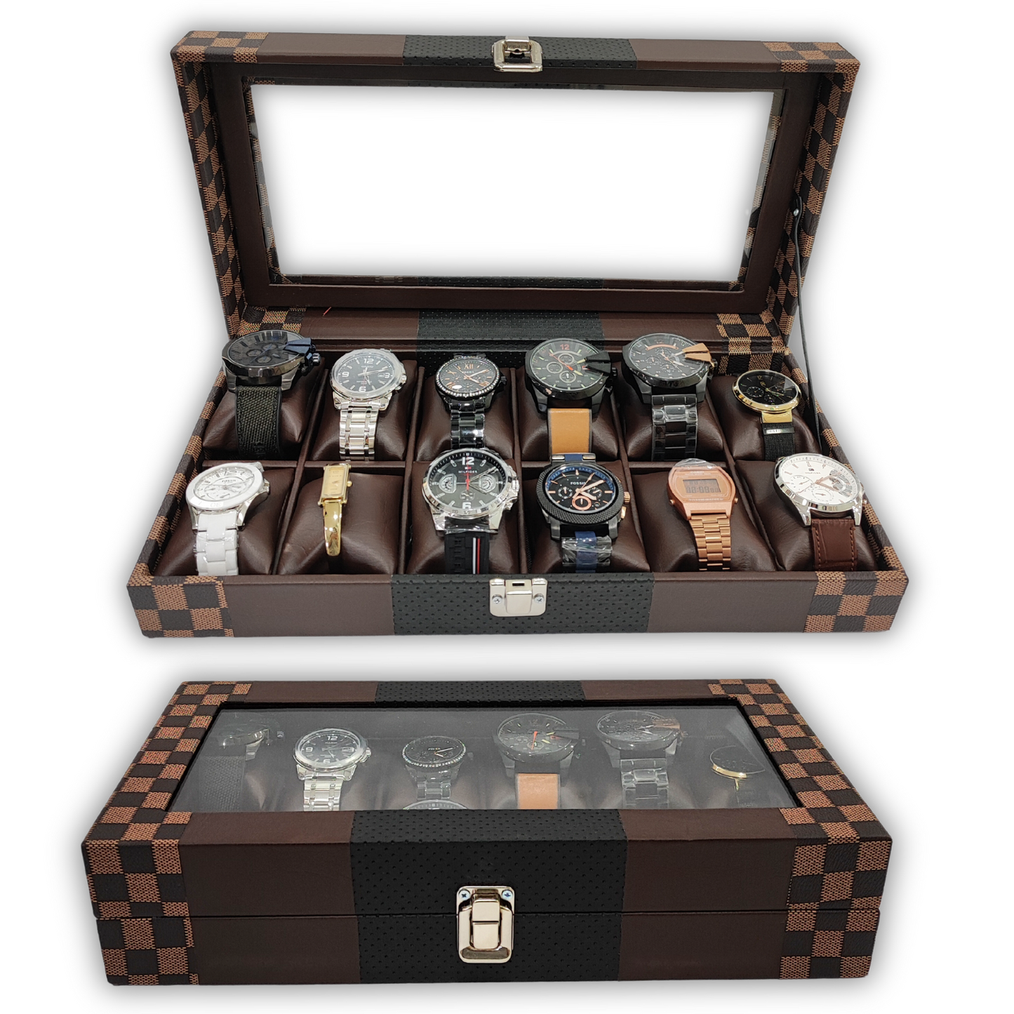 ORGANIZADOR DE RELOJES ESTUCHE RELOJERA DE LUJO 12 PUESTOS