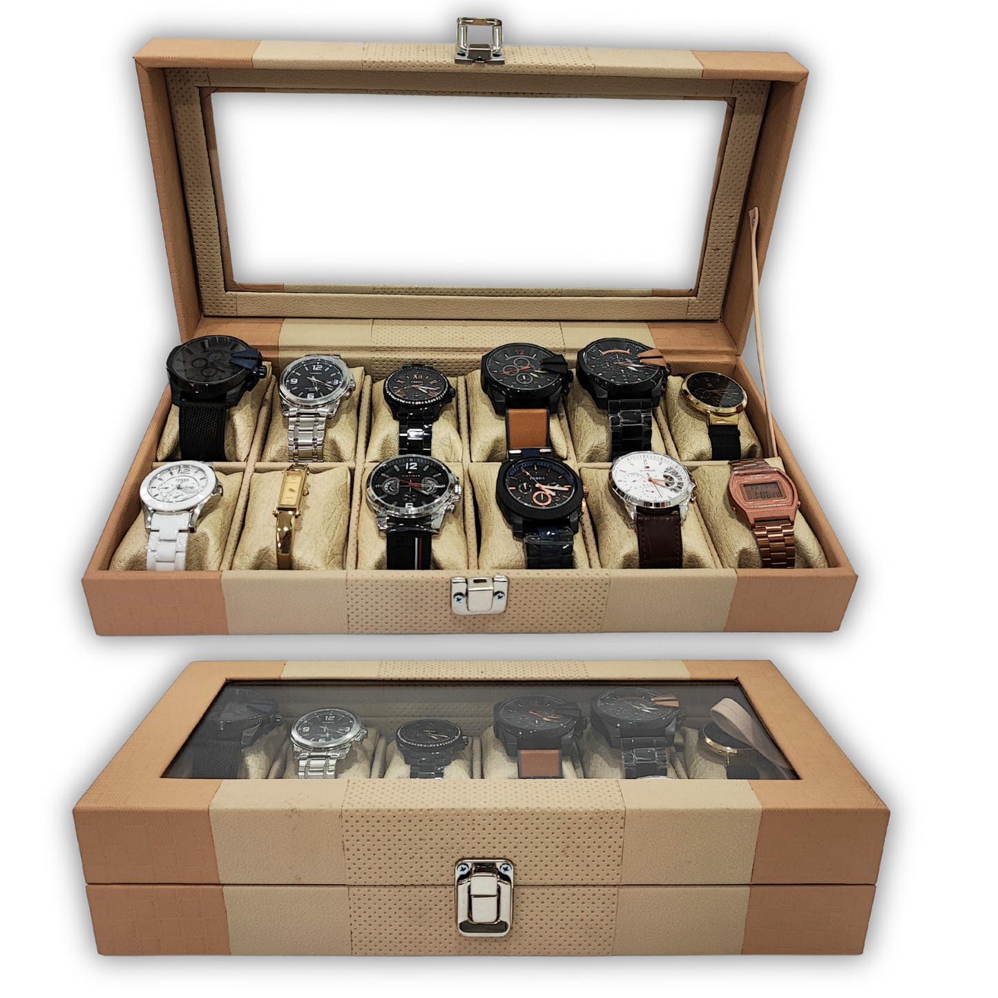 ORGANIZADOR DE RELOJES ESTUCHE RELOJERA DE LUJO 12 PUESTOS