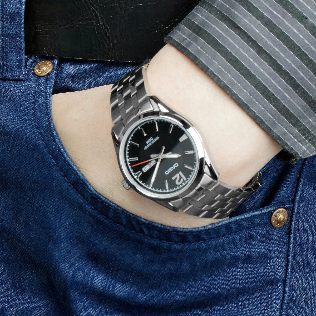 RELOJ CASIO MTP-1335D-1A ACERO HOMBRE