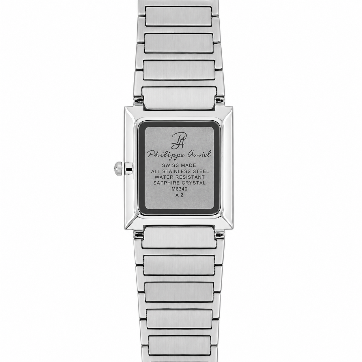 Philippe Amiel M6340 Reloj para Hombre Acero Inoxidable Rectangular Plateado con Cristal de Zafiro