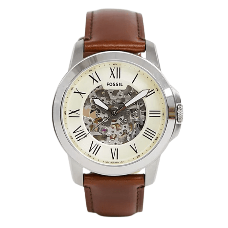 RELOJ FOSSIL AUTOMATICO ME3099 GRANT HOMBRE CUERO CAFÉ