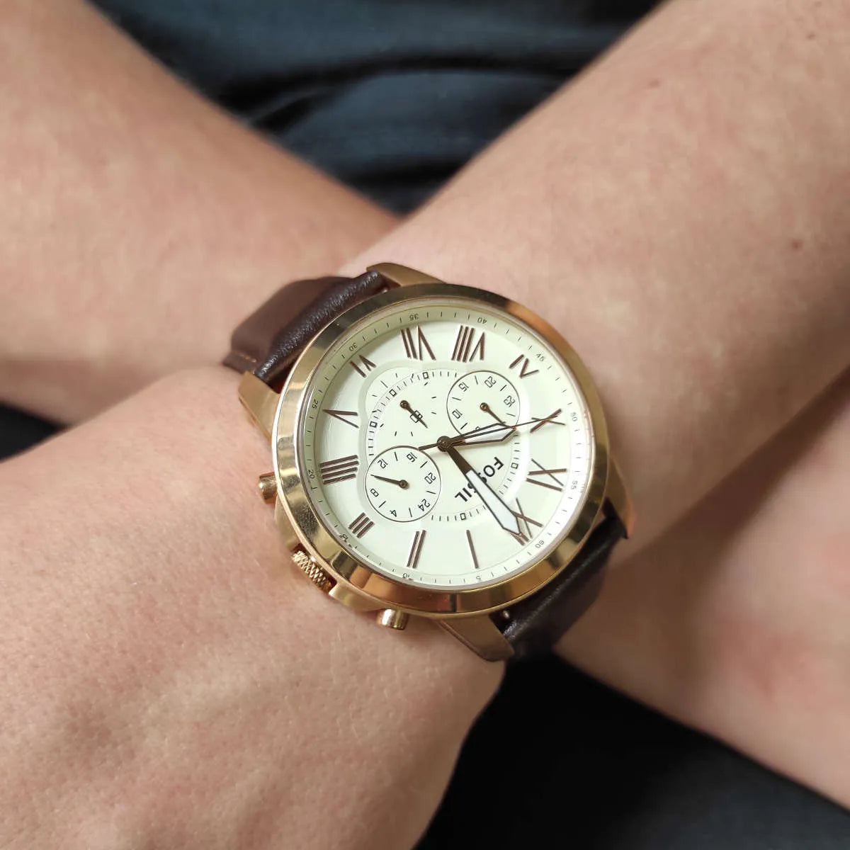 RELOJ FOSSIL PARA CABALLERO FS4991IE PULSO CUERO CAFÉ