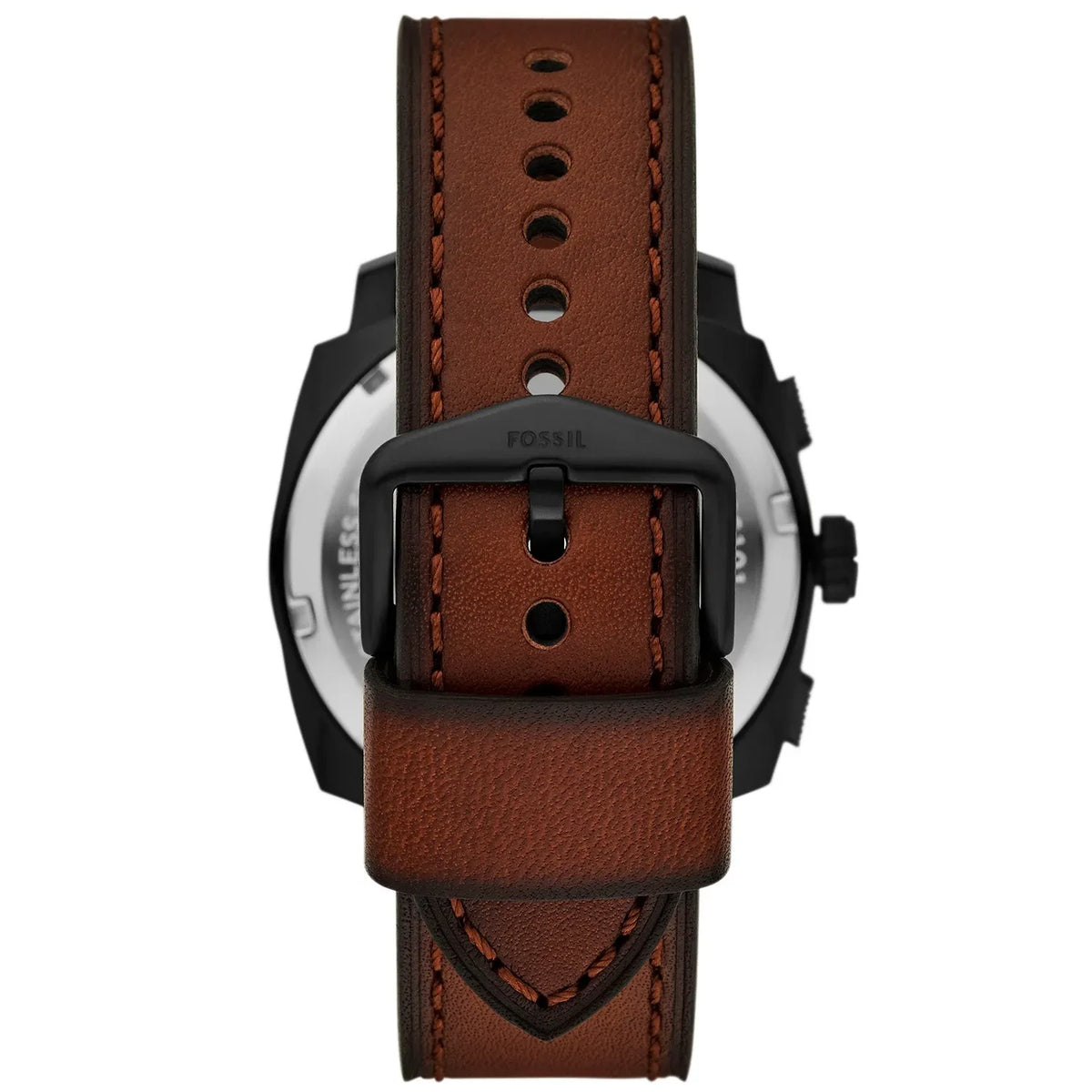 RELOJ FOSSIL FS6102SET MACHINE CUERO CAFÉ