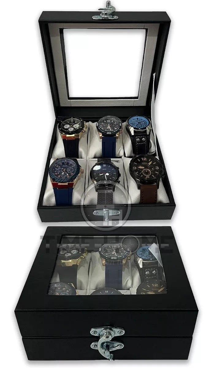 ORGANIZADOR DE RELOJES ESTUCHE RELOJERA DE LUJO 6 PUESTOS