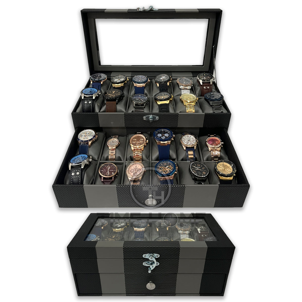 ORGANIZADOR DE RELOJES ESTUCHE RELOJERA DE LUJO 24 PUESTOS