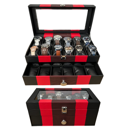 ORGANIZADOR DE RELOJES ESTUCHE RELOJERA DE LUJO 24 PUESTOS