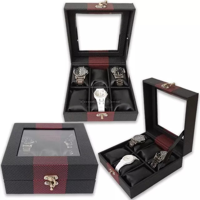ORGANIZADOR DE RELOJES ESTUCHE RELOJERA DE LUJO 6 PUESTOS