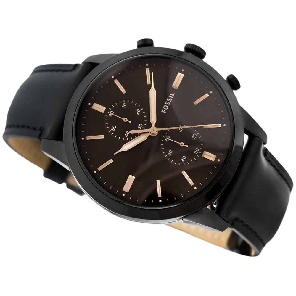 RELOJ FOSSIL FS5585 CUERO NEGRO CRONOGRAFO