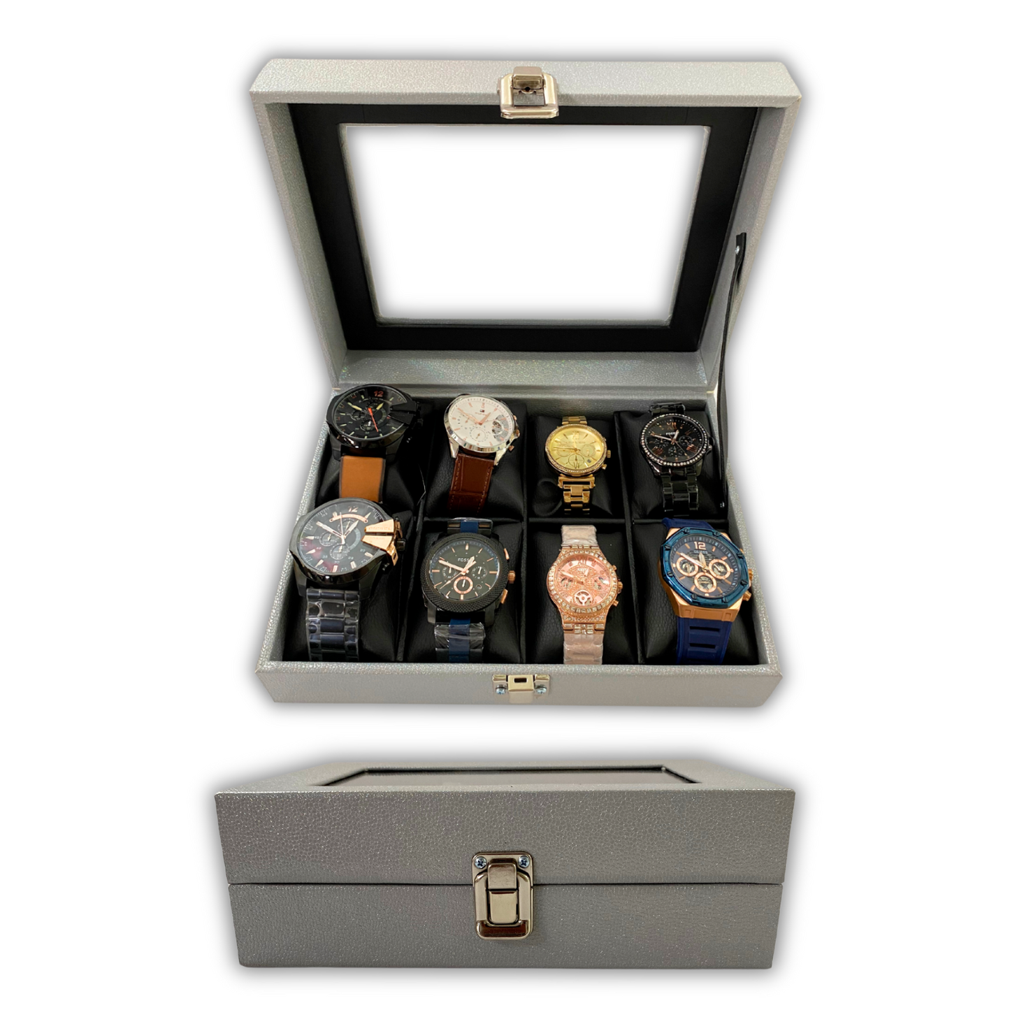 ORGANIZADOR DE RELOJES ESTUCHE RELOJERA DE LUJO 8 PUESTOS