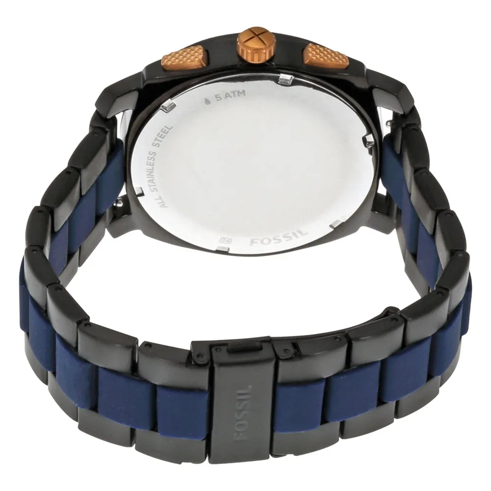RELOJ FOSSIL MACHINE FS5164 ACERO NEGRO Y AZUL