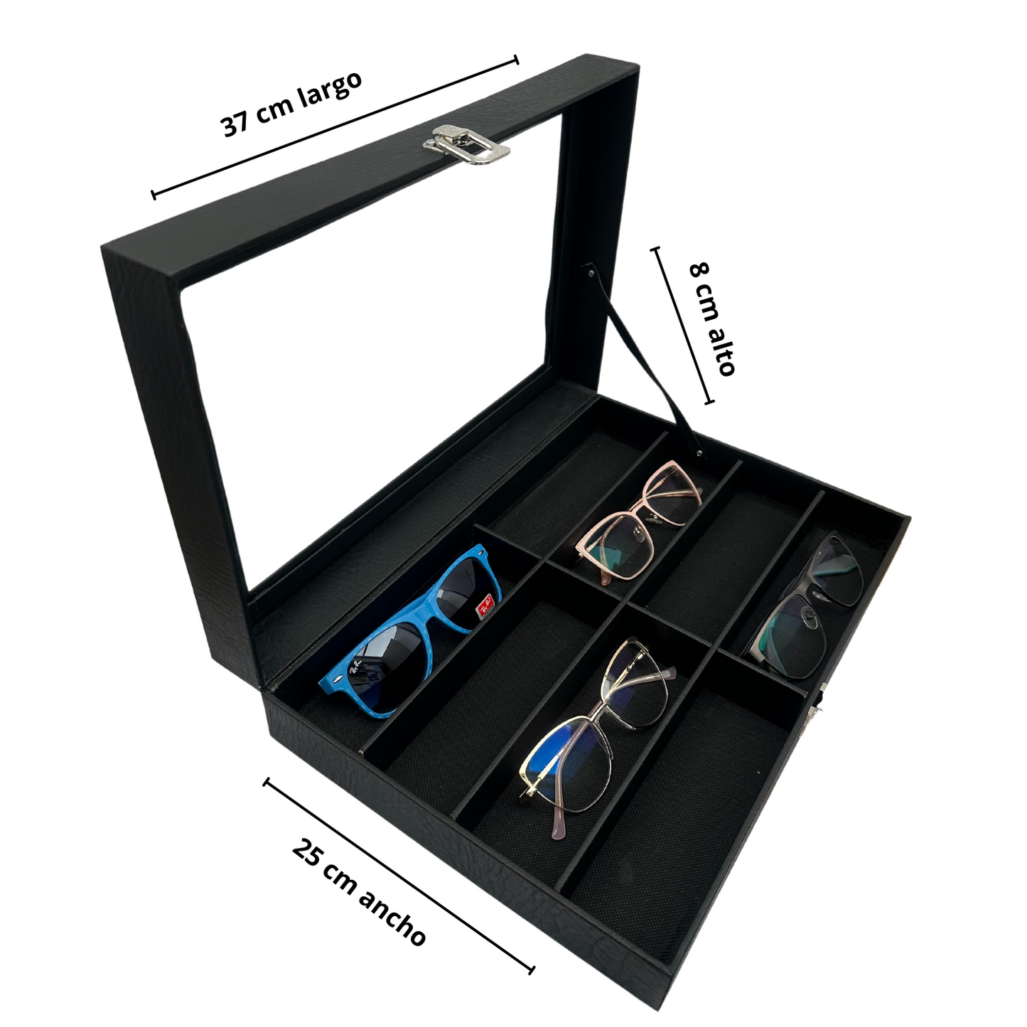 ORGANIZADOR DE GAFAS ESTUCHE DE LUJO 8 PUESTOS