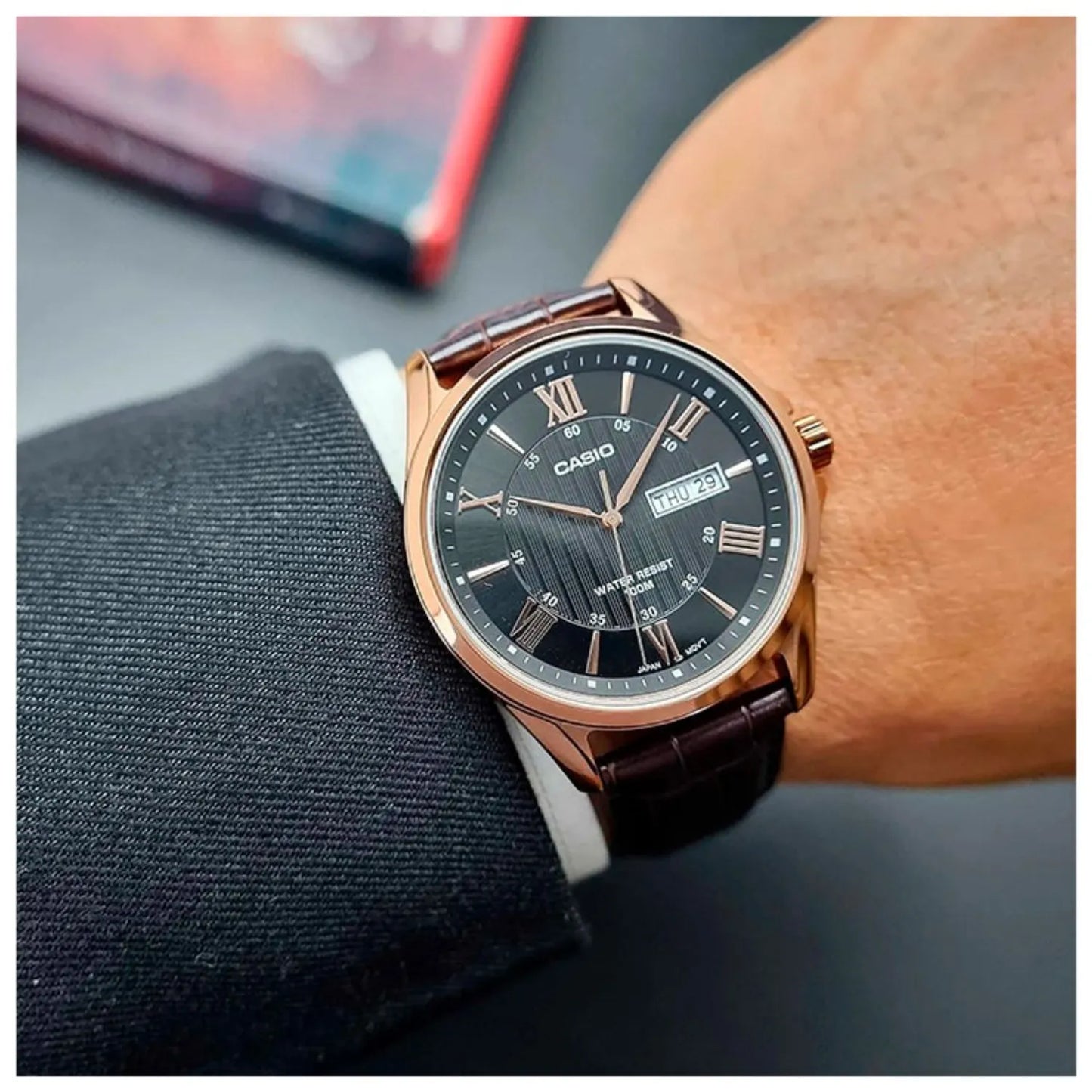 RELOJ CASIO MTP-11384L-1A CUERO