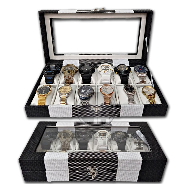 ORGANIZADOR DE RELOJES ESTUCHE RELOJERA DE LUJO 12 PUESTOS