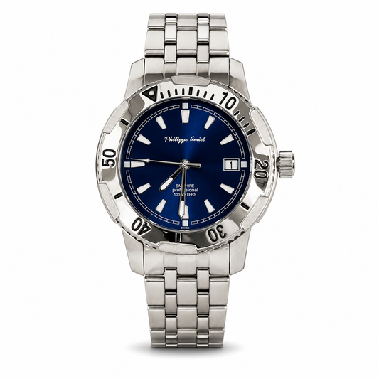 Philippe Amiel M6318 Reloj para Hombre Acero Inoxidable Esfera Azul
