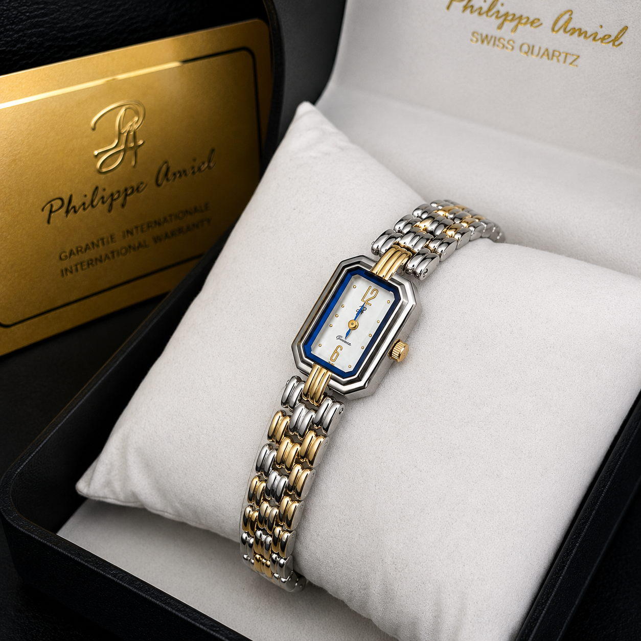 Philippe Amiel F362 AZ Reloj para Mujer Bicolor Acero Inoxidable Esfera Blanca